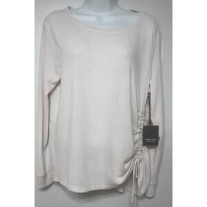 Simply Vera Wang Top Side Ruched Sweater Long Sleeve Women’s Size Medium NEW